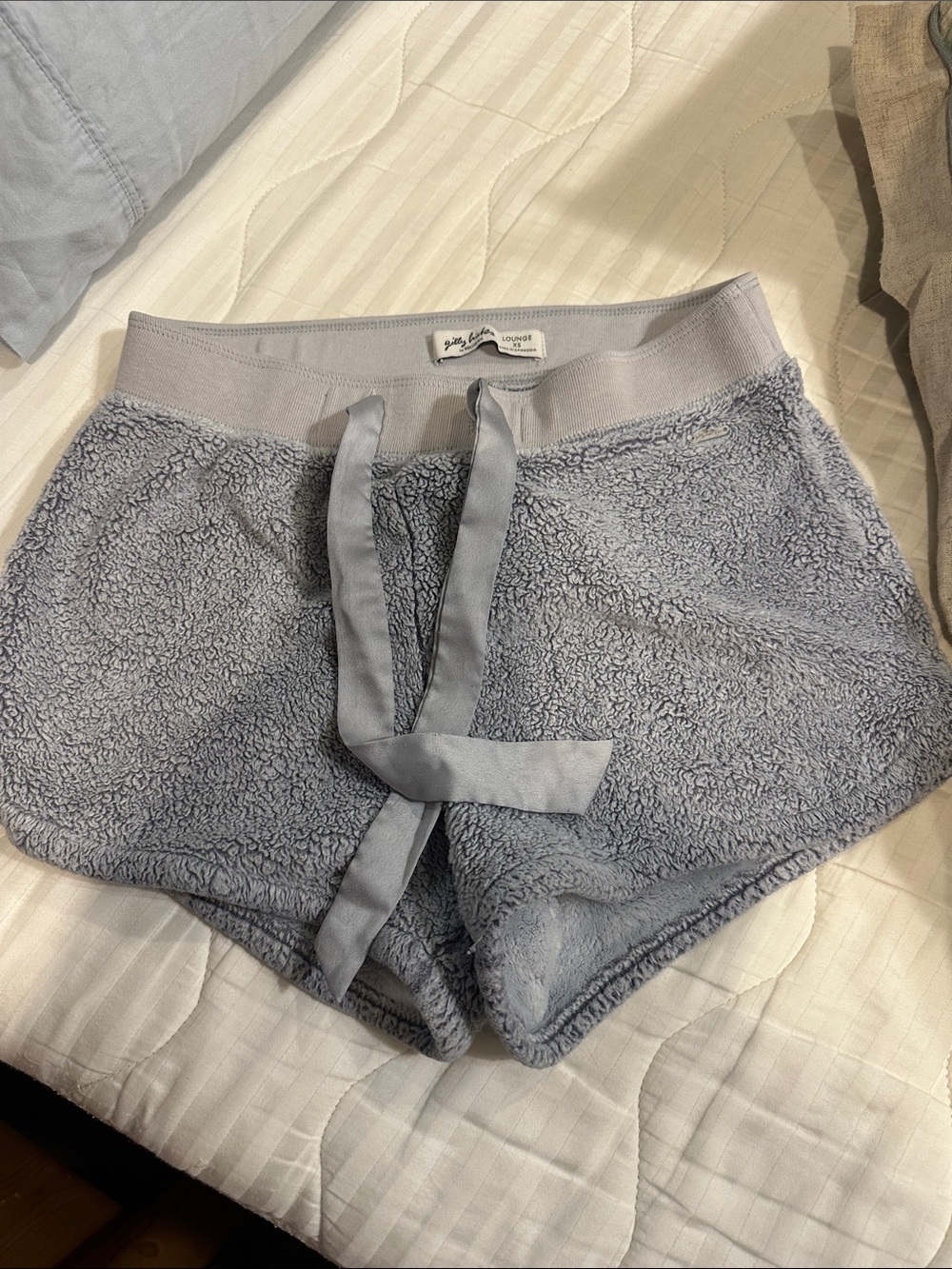 Hollister Light Gray Plush Terry Lounge Shorts